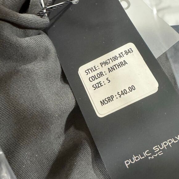 Public Supply Men’s Oversized Fit Tee Anthra Charcoal Gray - Picture 3 of 4